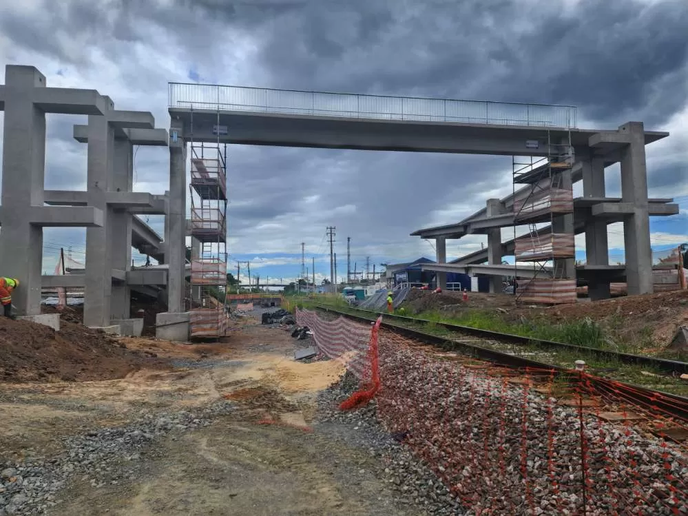 MRS segue com obras da passarela e novo pátio de manobras no bairro Araretama