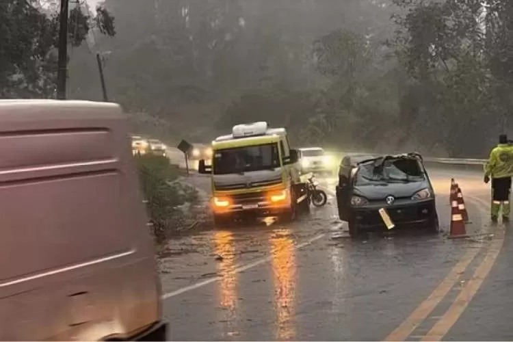 Mulher de 35 anos morre após carro ser atingido por árvore na rodovia Oswaldo Cruz 