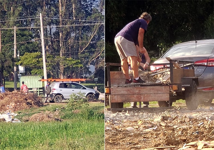 Moradores denunciam descarte irregular de material em estrada do bairro Cruz Pequena